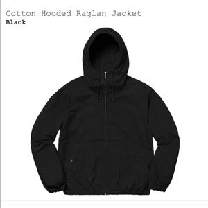 supreme cotton hooded raglan jacket